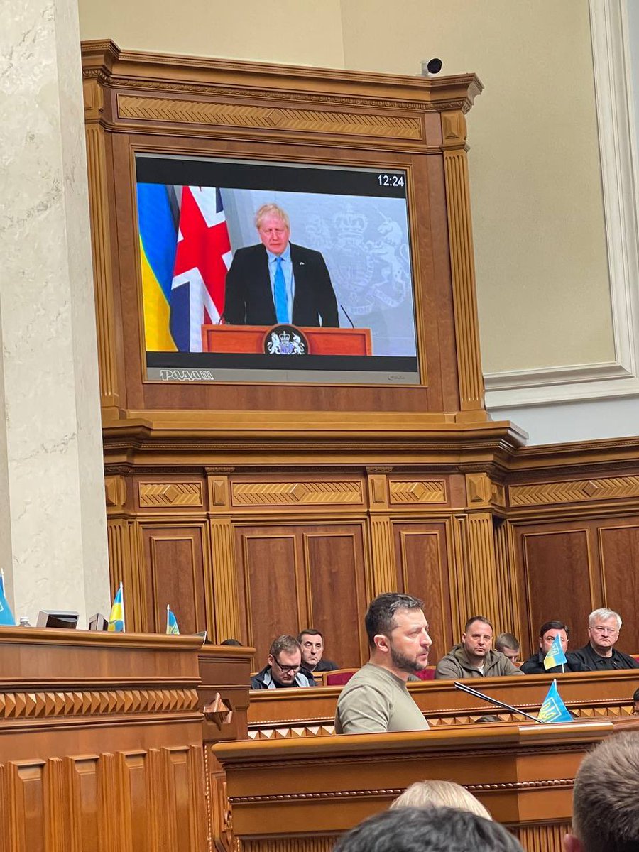 Purtova_aa's tweet photo. Powerful speech by @BorisJohnson in the Ukrainian Parliament. Like 80 years ago, the #UK is proving leadership in fighting evil and defending the free world. #UkraineRussianWar #StopPutin #UkraineUnderAttaัk https://t.co/cyU1jNSvK5