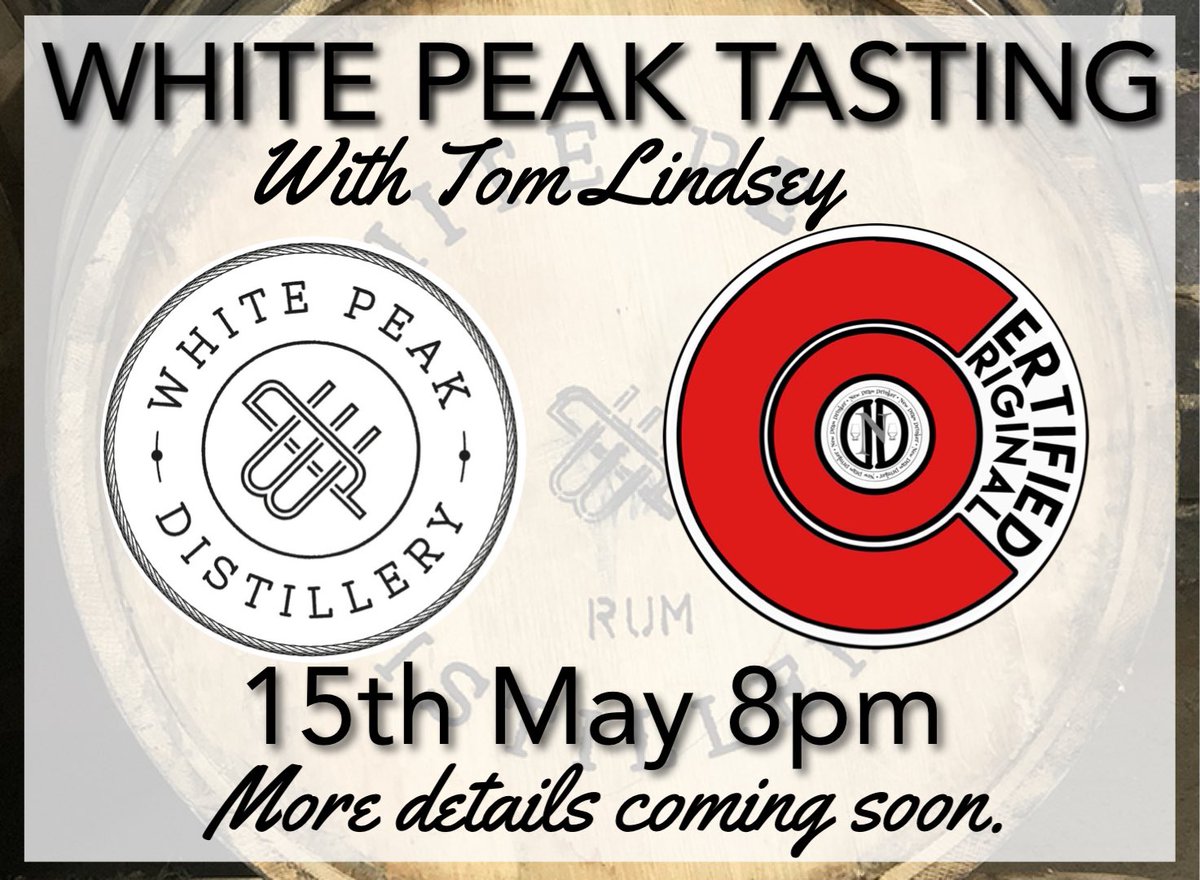 Another great tasting coming up for our Certified Originals Members. <a href="/whitepeakwhisky/">whitepeakdistillery</a> will be joining us on the 15th May. If you are a CO Member and would like to join the tasting then please keep your eye on our Discord chat for more info 👍🏻