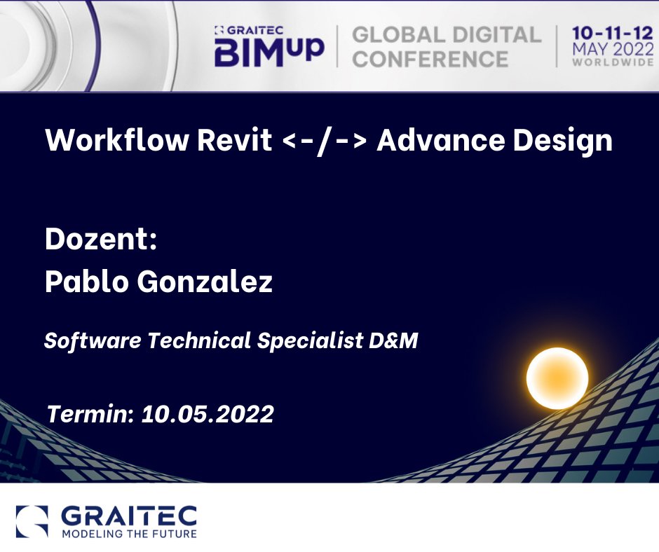 GraitecDE's tweet photo. Erweitern Sie Ihr Know-How auf der GRAITEC Digital #BIMUp Conference vom 10. - 12. Mai! Von insgesamt über 200 Beiträgen für Architekten, Ingenieure, Fertiger und Konstrukteure halten wir über 30 Kurse für Sie auf deutsch. Zur Agenda! https://t.co/oocrRrFjTI... https://t.co/mYc4dmmBM3