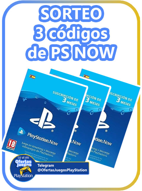 SORTEAMOS TRES CÓDIGOS DE PS NOW de 3 meses

🔥Si tienes PS Plus actualmente, al canjearlos convertirás todos los meses que te quedan en PS PLUS PREMIUM 🔥

✅Para participar:

🔹RT

🔹Sigue en Telegram:
🔸t.me/OfertasJuegosP…
🔸t.me/AportesPlaySta…