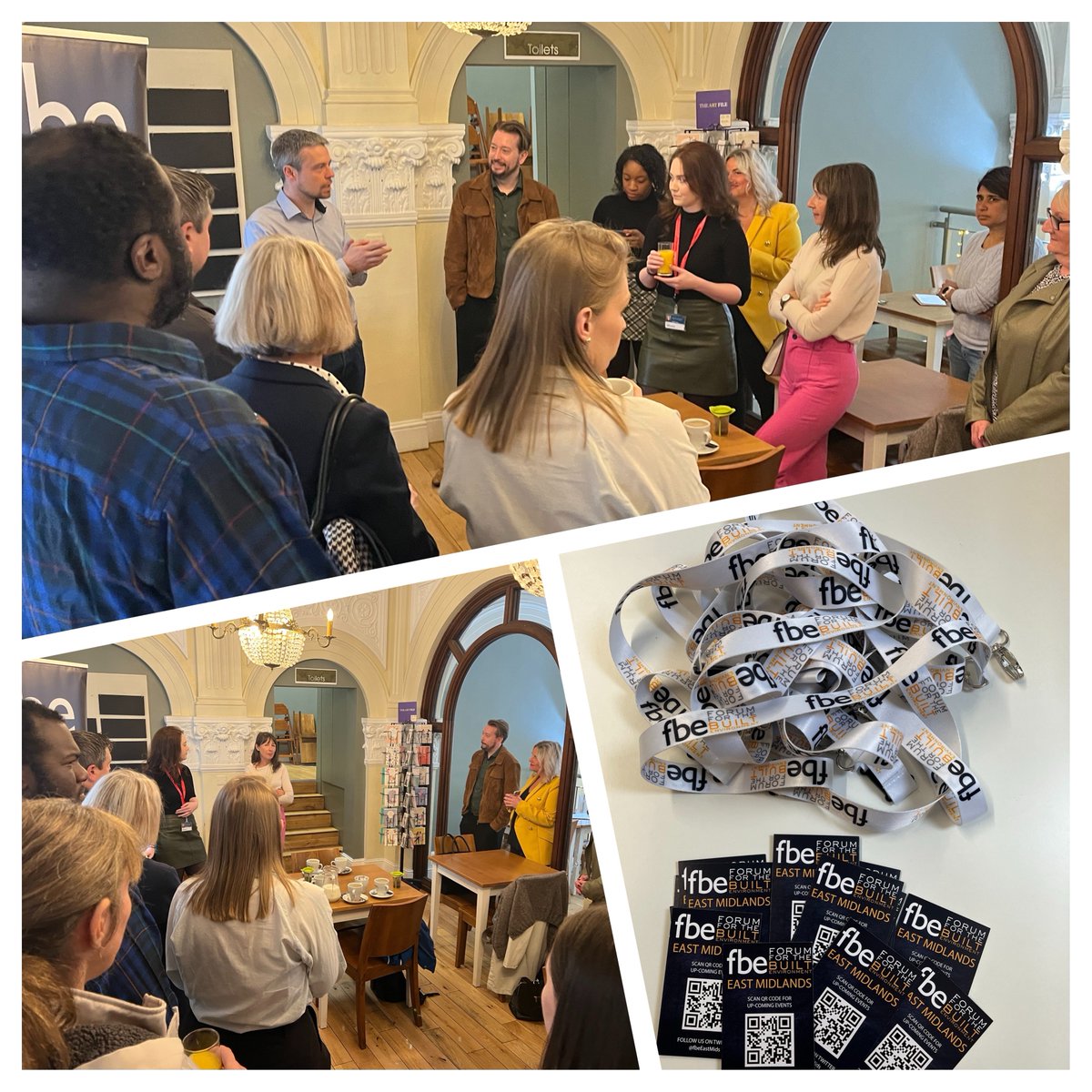 Great turnout at @fbeEastMids bi-monthly ‘Coffee and Catch Up Networking Event’ at Delilah, #Nottingham. Joined by NTU'S Helen Taylor &amp; Robyn Thompson discussing the 'Sustainability in Enterprise' project, helping SMEs journey to Net Zero. 
#fbe #builtenvironment #networking