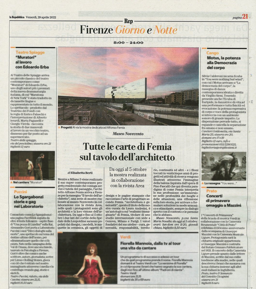 AteliersFemia's tweet photo. Grazie a Sergio Risaliti e a tutto lo staff di #MuseoNovecento, a Laura Andreini e a tutta la redazione di @Area_arch, a Gigi Pescolderung e a Danilo Trogu, a tutti i compagni di viaggio che hanno condiviso il progetto!
#AF517 @alfonsofemia #insidethewhaleaf517 https://t.co/QR076CcQpZ