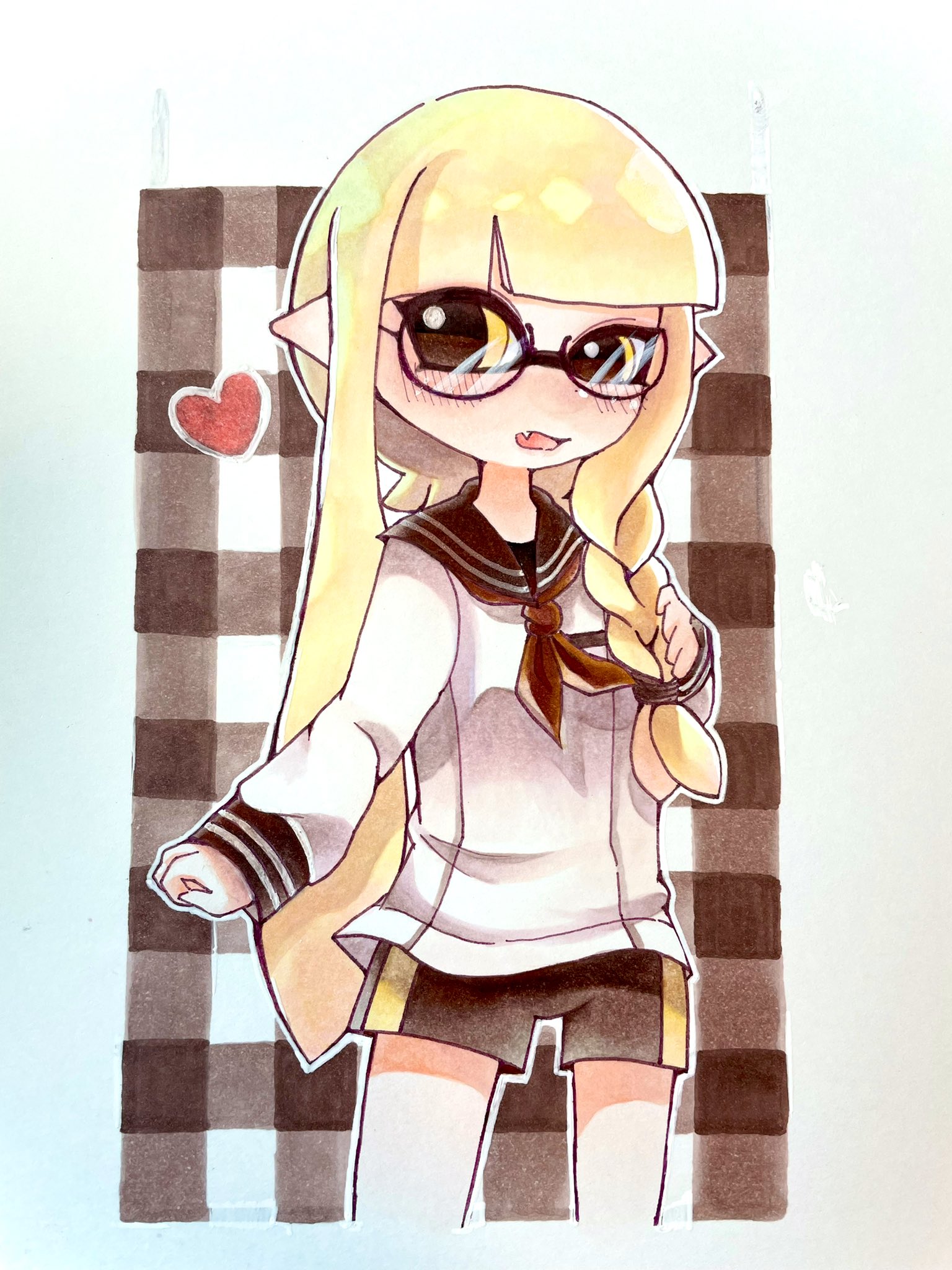 もちごめ 三つ編みメガネのイカちゃんです スプラトゥーン3めっちゃ楽しみ スプラトゥーンイラスト コピック スプラトゥーン絵描きさんと繋がりたい T Co Nk0ywrq8wr Twitter