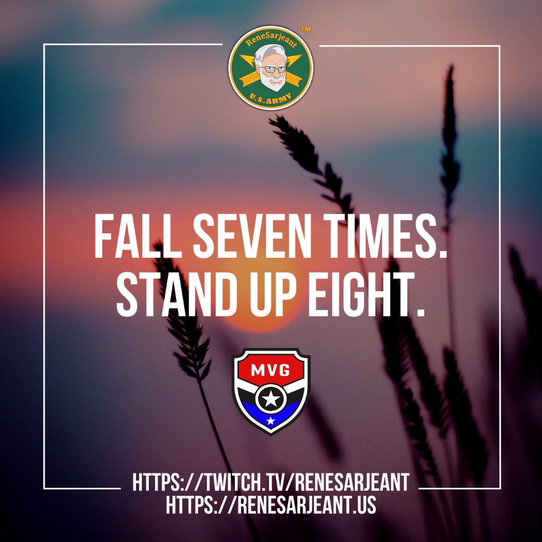#Dailymotivation from ReneSarjeant, Military &amp; Veteran Gamers Charity Sr Mgr of Content Creation #Twitch <a href="/MVGCharity/">Military & Veteran Gamers Charity 501(c)(3)</a> <a href="/therogueenergy/">Rogue Energy</a> <a href="/ethosthreads/">EthosThreads</a> #mvgost #capcomcreators #teamb42 twitch.tv/renesarjeant &amp; bit.ly/Rene-Discord