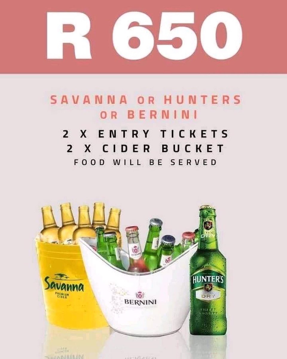 We are giving away 20  Cider and Beer combo  tickets to our Deep & Hip lovers.On the 05 May 2022, at The Black Impala Events Venue. 
How to enter:
1)Follow @blackimpala.eventsvenue & @deepandhip on all platforms.
2) Like post, Mention your plus one and mention which cider or beer