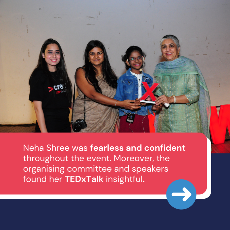 myplanetspark's tweet photo. Neha Shree, an 11-year old delivered a TEDxTalk at MSCW, Delhi University 👏 on 'Silencing the skeptical mind' will be out soon, here is a sneak-peek of the eventful evening!
#CreatingImpact
#CreatingConfidence
#CreatingConfidentCommunicators