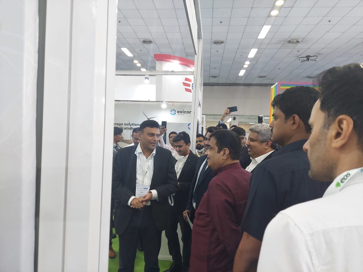 ExicomEnergy's tweet photo. We were so delighted to have Shri @nitin_gadkari Hon'ble Minister of Road Transport and Highways visit our stall today at IESW. He appreciated the innovations &amp; ideas that we bring through our products. It was a BIG day for us! #IESW #NitinGadkari #GreenEnergy #EVrevolution https://t.co/DP6FyTtJJw