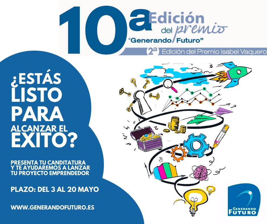 ⭕ABIERTO PLAZO CANDIDATURAS⭕

Abrimos el plazo para la presentación de candidaturas a las X Edición de los Premios Generando Futuro. 

👉Tienes hasta el 20 de mayo para presentar la tuya. 

👉Entra e infórmate generandofuturo.com

#10GenerandoFuturo