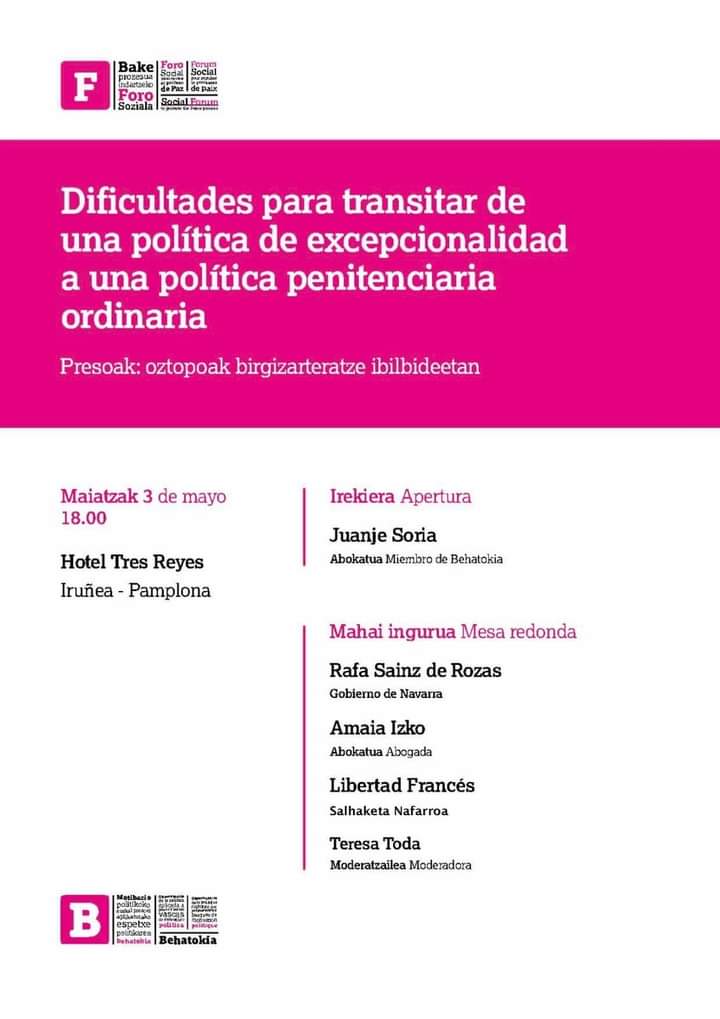 LAB_Lizarraldea's tweet photo. "Salbuespenezko politikatik espetxe-politika arruntera igarotzeko zailtasunak" https://t.co/ehB6QStyt6