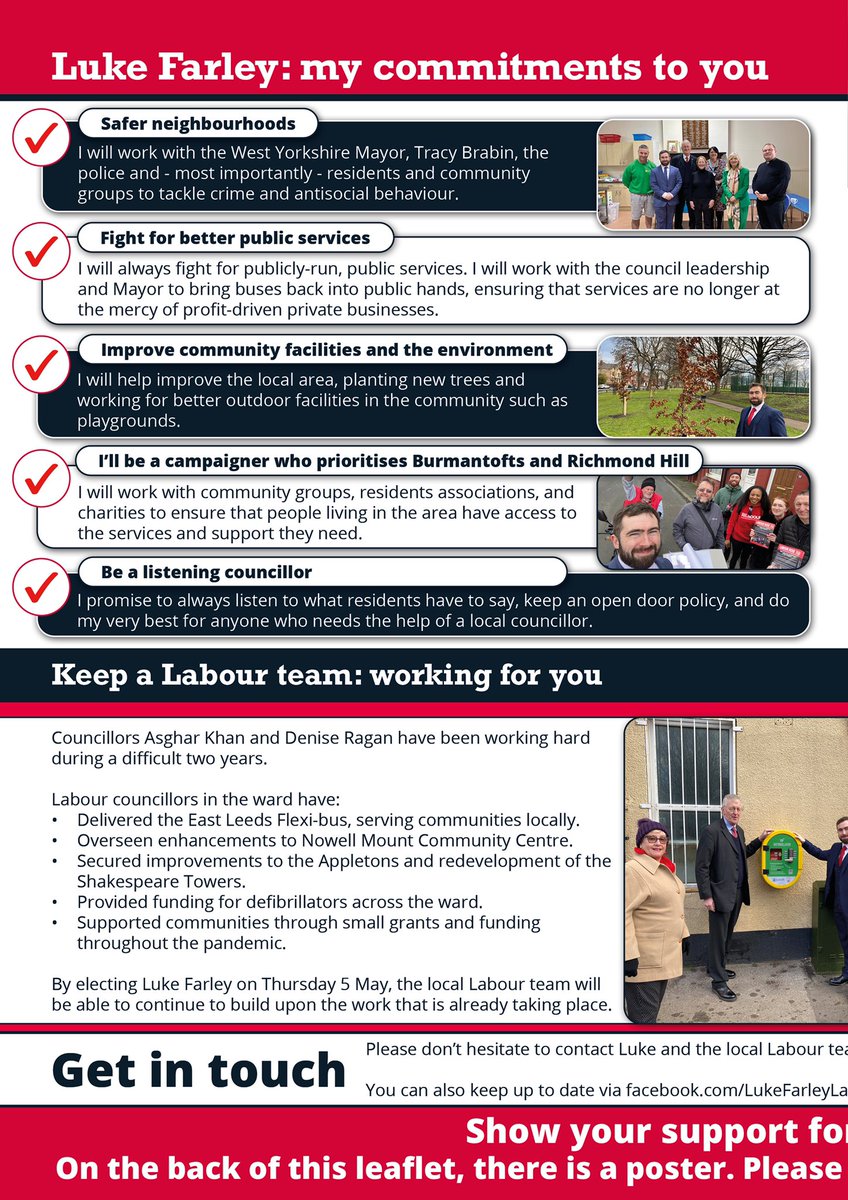 FarleyLabour's tweet photo. With over 11000 leaflets delivered across #BurmantoftsandRichmondHill #LS9, I’ve tried to reach every single voter over the past few weeks.
If you haven’t seen my message, please read this before you cast your ballot on Thursday 5 May.
#VoteLabour #LeedsLocalElections https://t.co/9B8Eu81vdQ