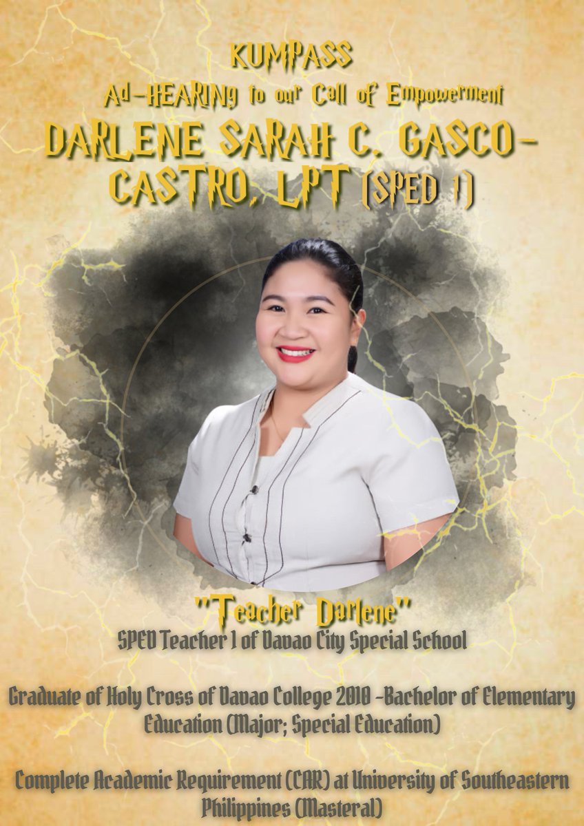 VSPsanpedro's tweet photo. ๐๐๐ง๐๐ฌ ๐๐ญ ๐ญ๐ก๐ ๐๐๐๐๐ฒ!
Meet our speakers who will be sharing their insights on the deaf community with their powerful spells and incantations:
#ProjectKUMPASS
#VolunteerServiceProvider
Layout: Hally Bebbs L. Luyao
Caption: Justin Christopher L. Fernandez https://t.co/VosEBv8tE1