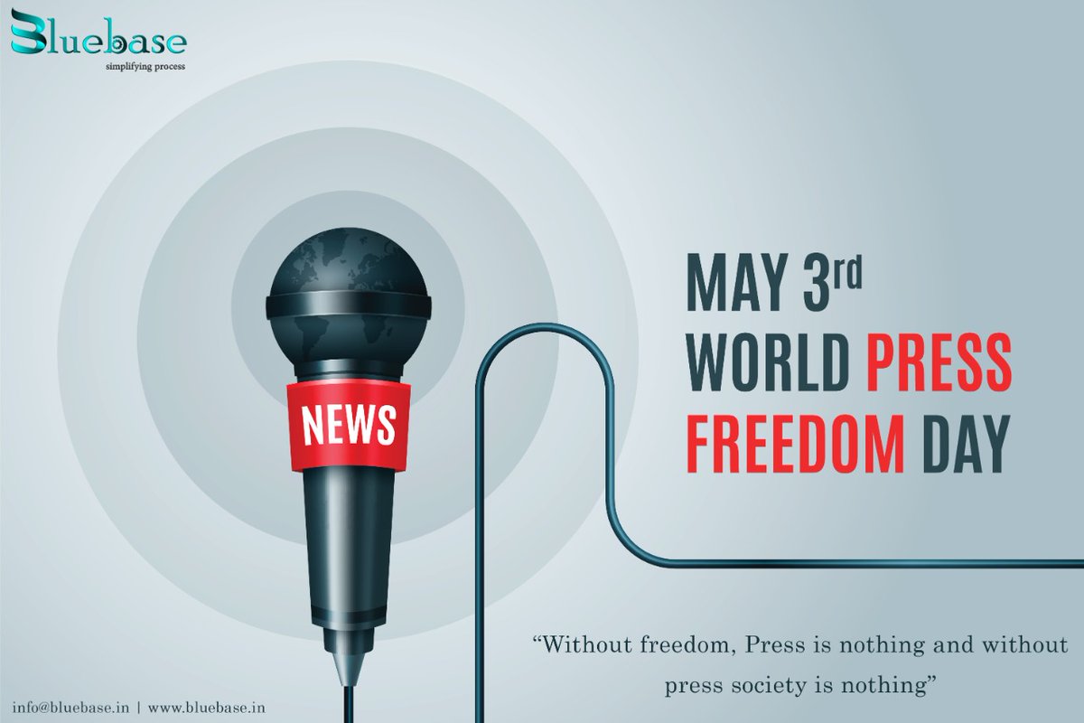 BluebaseL's tweet photo. World Press Freedom Day
Without freedom, Press is nothing and without press society is nothing
#bluebase #bluesoftware #WorldPressFreedomDay #WorldPressFreedomDay2022 #PressFreedom #pressday #May3rd https://t.co/eZeYPs42vZ