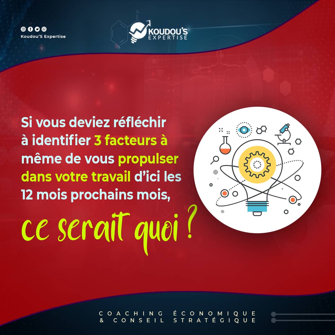 KoudouSExpertis's tweet photo. Bonnes fêtes à vous avec
[ RÉFLEXIONS STRATÉGIQUES ]

Si vous deviez réfléchir à identifier 3 facteurs à même de vous #propulser dans votre #travail d’ici les  12 mois prochains, ce serait quoi ? 

#1erMai2022 
#KoudouSExpertise
#CoachingEconomique
#ConseilStratégique https://t.co/7ViXZtzFmV