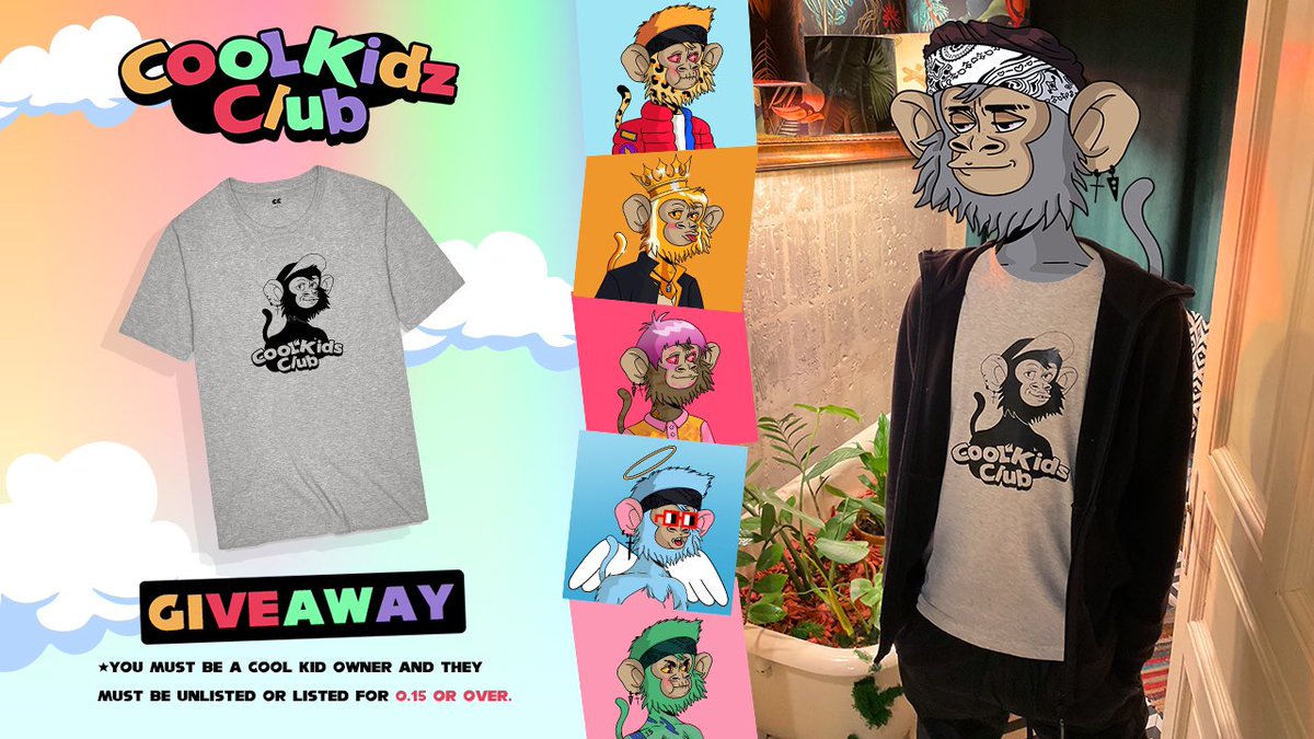 CoolKidzNFT's tweet photo. 1️⃣ Cool Kidz NFTs &amp; T-Shirt GIVEAWAY

Follow Cool Kidz 🍌
Tag X2 friends ♥️
Retweet ♻️

🎀 Supporting Mental Health for Teenagers 🎀

Winner announced in 24h ⏰

#NFT #NFTs #NFTCommunity #NFTGiveaway #NFTGiveaways https://t.co/EtNoqXmsZ3