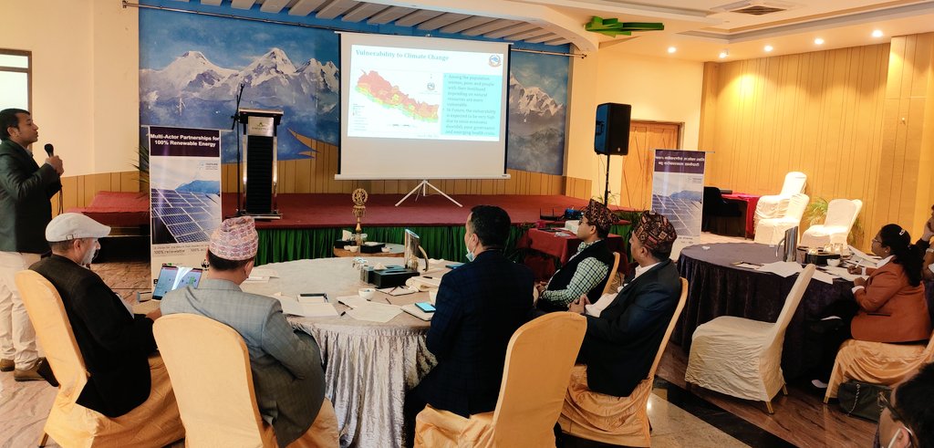Milan Dhungana, under secretary @MOFENepal sharing on implementing #NDC and climate change policies in provinces. #Energydialogue #Bagmatiprovince @Gandakiprovince @WWFNepal @100reMap