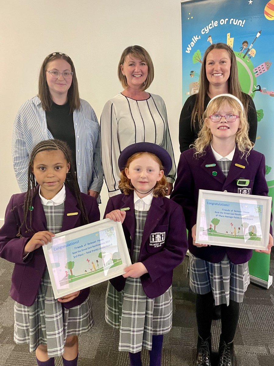 Well done to Junior School pupils Isla, Lola and Charlotte as they collected the <a href="/EastRenCouncil/">East Renfrewshire</a>  Beat the Street award on behalf of the school on Thursday evening. And well done to our pupils for their achievement 🌟