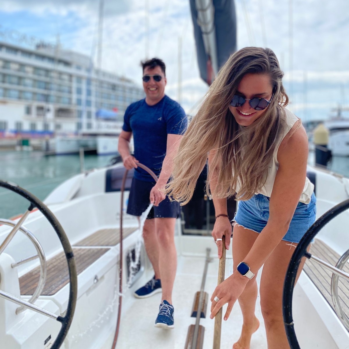 Yacht care and maintenance is a huge part of our courses. We want to make our students proficient in as many elements as possible. From our Superyacht courses to Yachtmaster, you won’t be disappointed. We will push you as far as you want to go. Thank you Chloe and Ricky