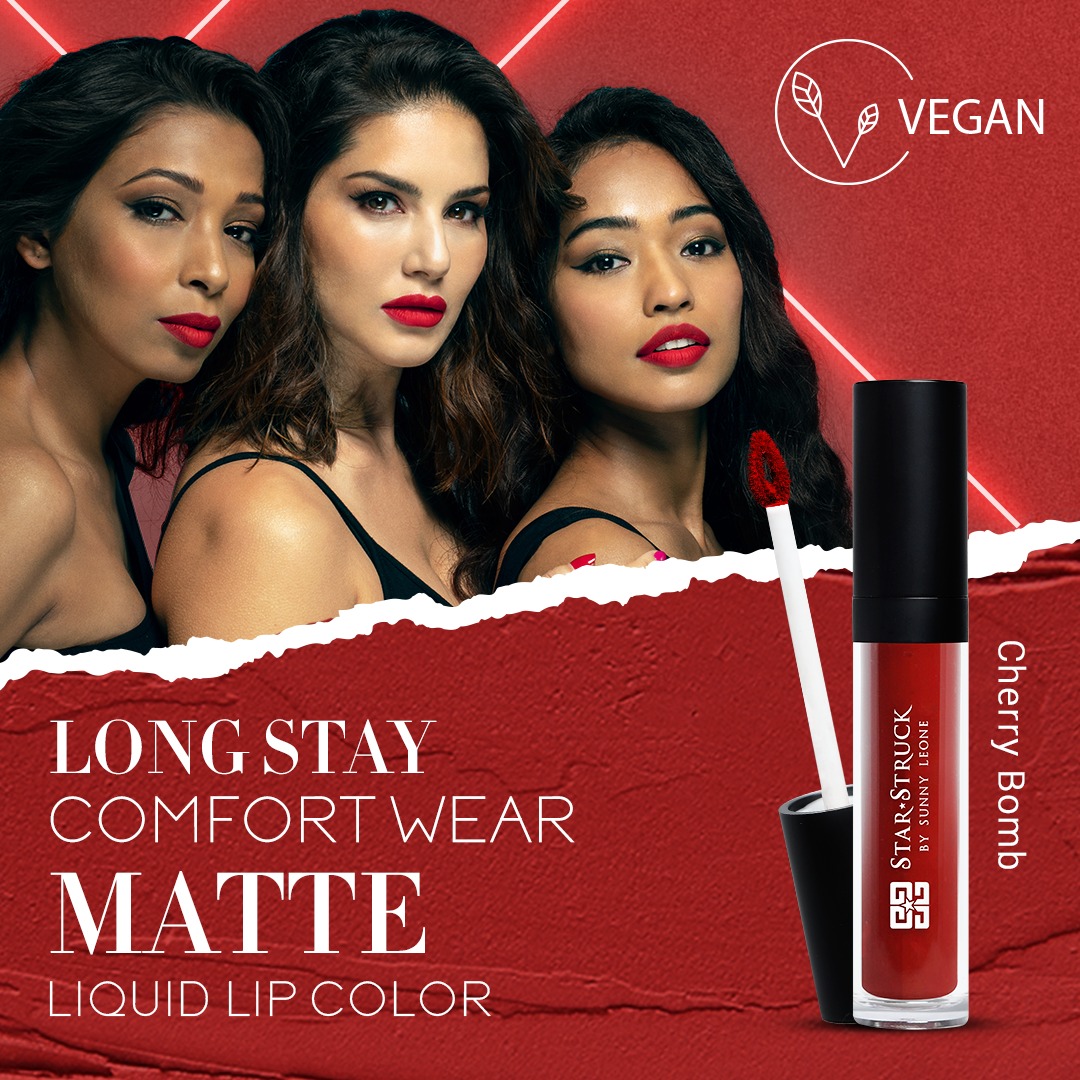 StarStruckbySL's tweet photo. In need of a long wear, MATTE lip color? Shop our #NewArrivals
with up to 8H of transfer proof wear.β€οΈ
Shade: Cherry Bomb
Exclusively on: https://t.co/eYLriMWyrb
.
#sunnyleone #vegan #JustLaunched #New #MatteLipColor #Matte https://t.co/DSnhLh9dSf
