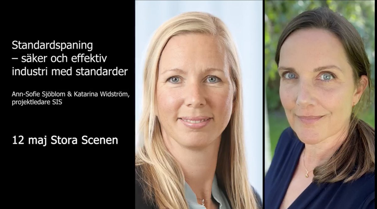 KWidstrm's tweet photo. Den 12 maj talar @AnnSjoblom och jag från @svenskstandard om trender inom standardisering i industrin på stora scenen på @Elmiaproduktion 
Välkommen dit! 

https://t.co/8s0rHJ8V0T https://t.co/G2Vsxo5USn
