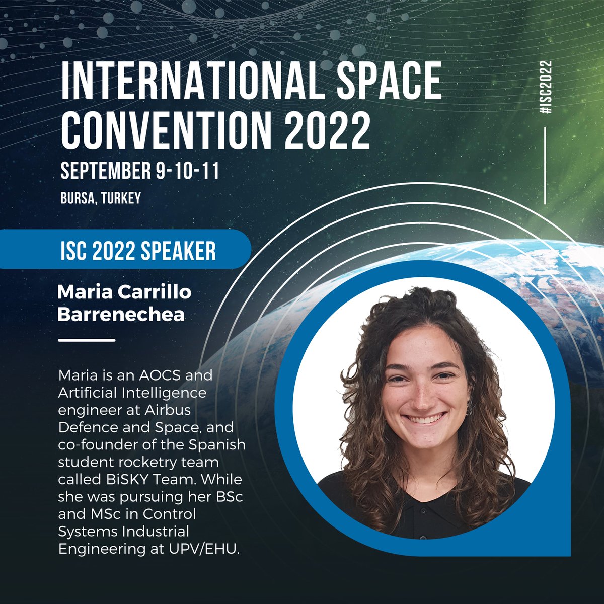 Hear ''BiSKY Team: A Student Rocketry Team Reaching The Skies'' talk during the ISC 2022: bit.ly/ISC-2022

Maria Carrillo Barrenechea is a co-founder of the Spanish student rocketry team called BiSKY Team.

#MariaCarrilloBarrenechea #BiSKYTeam #ISC2022