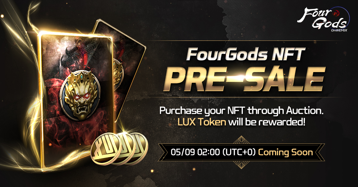 StormFourGods's tweet photo. We're about the PRE-SALE the NFT(Tower of the Departed Ticket) soon!

Please be ready for the Pre-Sale which will be held at WEMIX Auction.

▶Go to NFT Pre-Sale Event (Pre-announcement)
https://t.co/bsAEZOUBEk

#PreSale #NFT #FourGods #MMORPG #Token #Auction #WEMIX https://t.co/grPUMto5hF