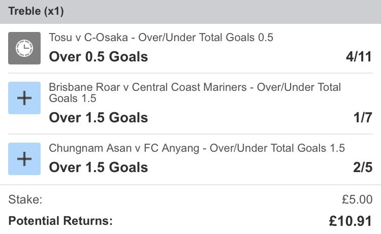 RealKTips's tweet photo. £5.00 to £50.00

#Betting #BettingTips #Tipster #GamblingTwitter #Gambling #MakingMoney #MoneyChallenge https://t.co/2u1lEoMWhl