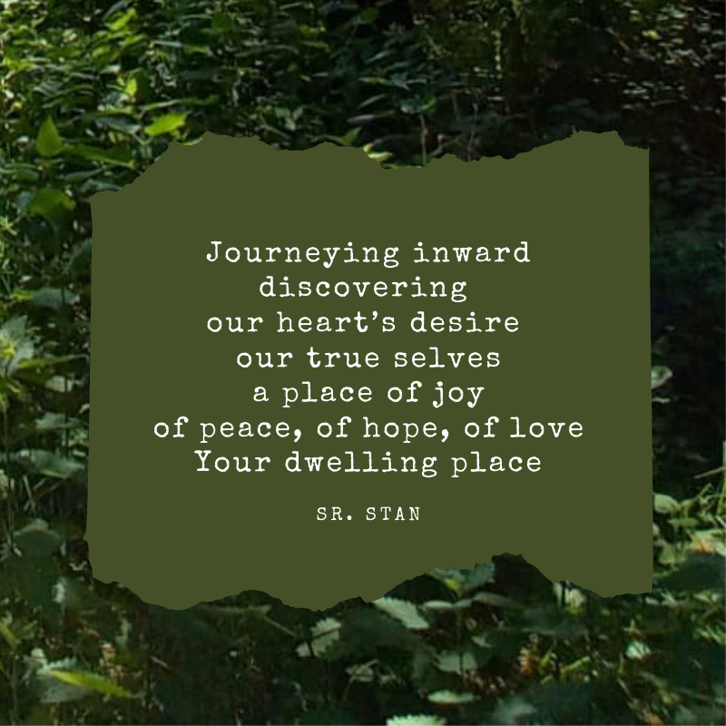 srstansquotes's tweet photo. Journeying inward
discovering our heart's desire
our true selves
a place of joy
of peace
of hope
of love
Your dwelling place
Sr. Stan
#thoughtfortheweek #mindfulness #meditation #findingpeacewithin #dwellingplace https://t.co/z3QAdpkTQT