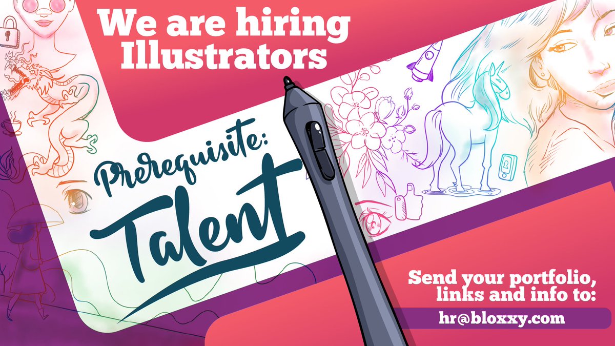 If #illustration is your passion and you have a creative mind and lots of talent, we want you in our team! 🧑‍🎨👩‍🎨
Please send your CV and Portfolio to hr@bloxxy.com 
We are waiting to hear from you! 
#remote #WFH