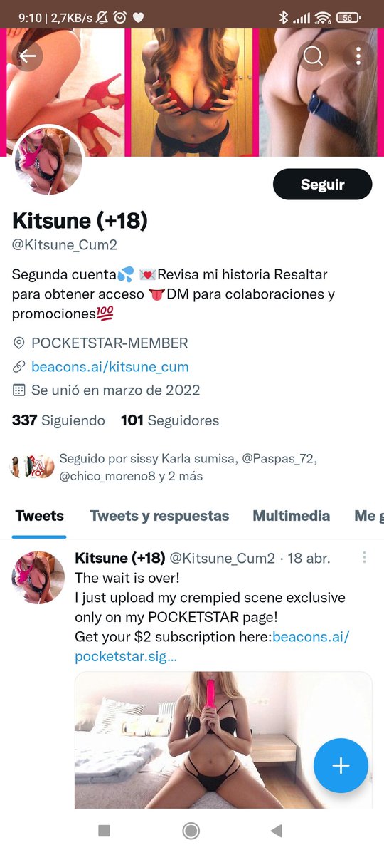 Otra cuenta que se está haciendo pasar por mi, por favor ayudadme a denunciar. Si os salen más cuentas de kitsune que no sea la mía oficial por favor decídmelo.