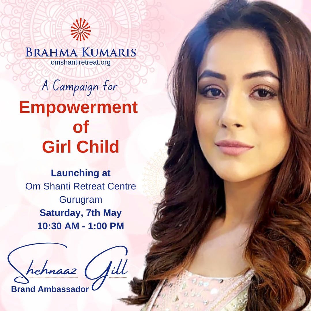 We are delighted to welcome our dear sister Shehnaaz Gill as the Brand Ambassador for the  Campaign for the Empowerment of Girl Child

#brahmakumaris #omshantiretreatcentre #girlchild #empowerment #orc #shehnaazgill #shehnazgill #shehnaazians #sidnaaz #shehnaazkaurgill