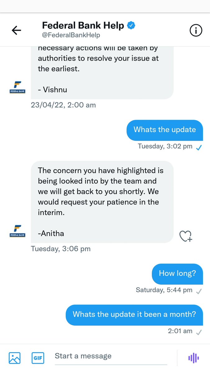 Simrankbindra_'s tweet photo. And they don't care to even respond or communicate in the interim!!!! @FederalBankHelp @RBI https://t.co/cwrWoichsA