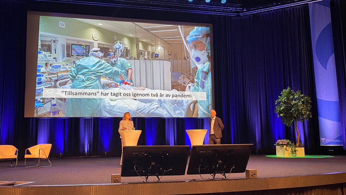 Ann-Marie Wennberg, sjukhusdirektör #sahlgrenska, och Per Karlsson, chefläkare, inleder Kvalitetsdagarna 2022 med en tillbakablick på det vården har fokus på de senaste åren - pandemin.