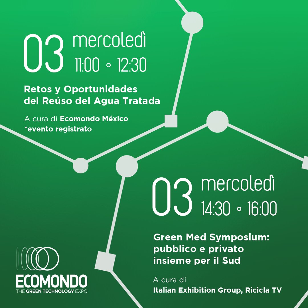 Ecomondo's tweet photo. #DigitalGreenWeeks iniziamo!
3 giorni di appuntamenti digitali con la partecipazione di partner di grande rilievo.
Parole chiave #TransizioneEcologica #TransizioneEnergetica e nuova #mobilità interconnessa.
Iscriviti e accedi alla piattafoma https://t.co/NJaFxQ76IF
Programma👇🏻 https://t.co/8f2zuEB1cV