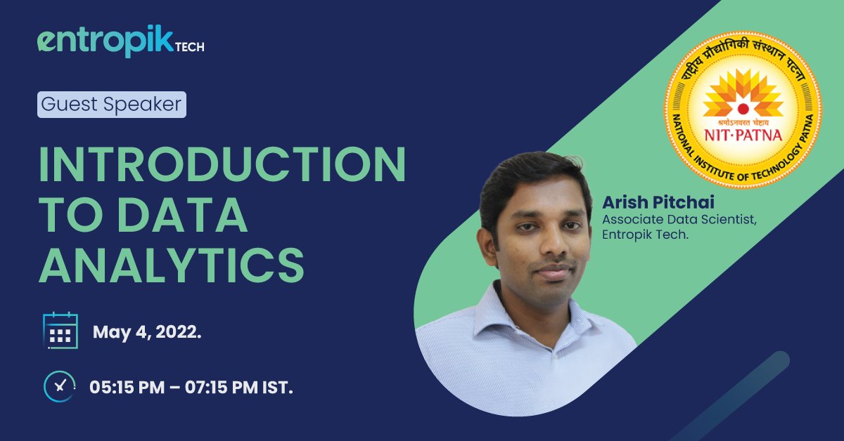 entropik_io's tweet image. We are glad to share that Arish Pitchai from Entropik Tech will be presenting as a guest lecturer at an online FDP event - &quot;Industry 4.0 Technologies: Application in Manufacturing Supply Chain&quot;. 

The event is organized by E&amp;amp;ICT Academy, NIT Patna. 

#emotionai #entropiktech