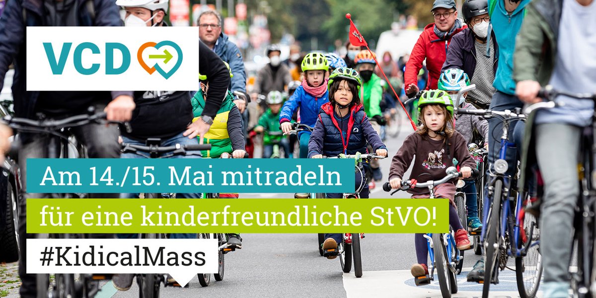 VCDeV's tweet photo. Kinder sollten sich selbstverständlich frei und sicher auf unseren Straßen bewegen können.

Wir müssen Sicherheit &amp; Klimaschutz an 1. Stelle setzen – nicht das Auto!

Radelt mit bei der #KidicalMass und setzt ein Zeichen für kinderfreundlichen Verkehr 🚲
https://t.co/GzXSSJSd0f https://t.co/m9t2GdQEym
