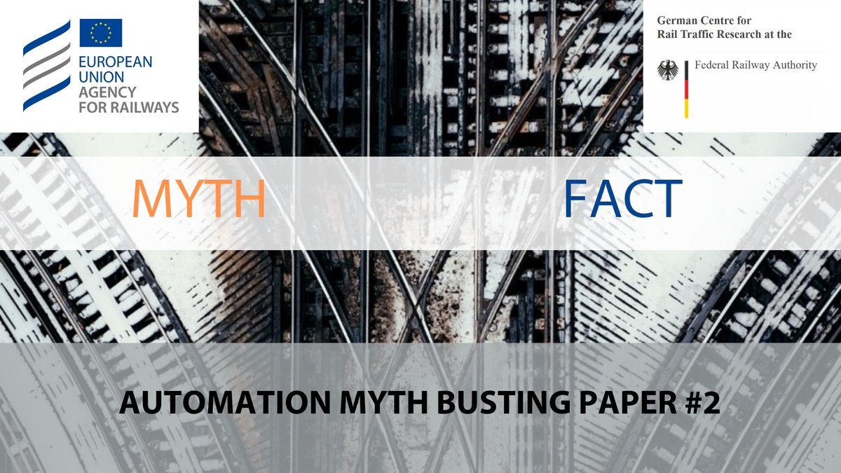 ERA_railways's tweet photo. ❔ With increasing automation in #railways will human involvement still be necessary for #safe operations?

Find out in Automation Myth Busting Paper#2 about Automated Railway Operation and Why #Human Cognition is Here to Stay ➡️ https://t.co/y5ZyiV8hHo 

#HOF #automationmythfact https://t.co/EO7KnfqLbt