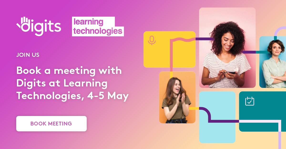 digits_lms's tweet image. Don’t forget to book your meeting with Digits at the Learning Technologies event, taking place on 4-5 May at ExCeL London. Experience our award-winning platform, #DigitsLMS, live in one of our ‘demo pods.’ We’re excited to see you there. #LT22UK ow.ly/L0OP50IAwSo