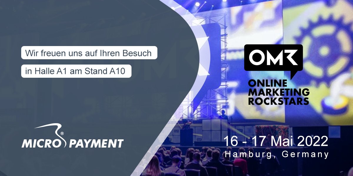 Am 17. und 18. Mai können wir uns im digitalen Universum auch endlich wieder persönlich begegnen. Treffen wir uns vor Ort, sprechen wir über Payment - am Stand A1 A10 der media:net Berlin! Wir erwarten Sie.

#omr #hamburg #berlin #payment #media:net #micropayment