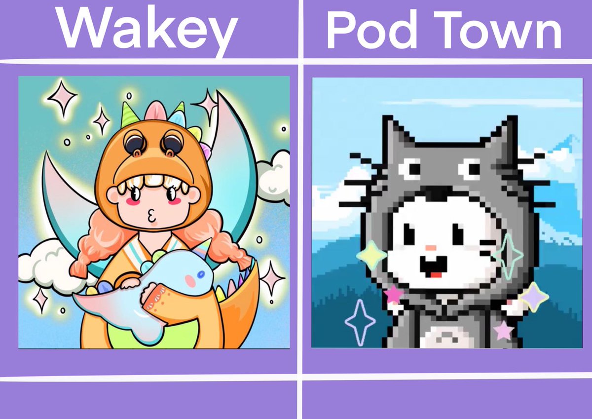 3333 NFTs <a href="/wakey_Space/">星星⭐️</a> is composed of more than 33 2D characters with different characteristics designed by designers.

3 Wakey WL Giveaway 🌟
- Follow <a href="/wakey_Space/">星星⭐️</a> &amp; <a href="/pod_town/">Pod Town Metaverse (🏡, 🐱, 🐰)</a> 
- Join Discord:discord.gg/3yWu95v4yT
- ❤️, RT this

⏳24h
#NFTGiveaway $ETH #NFTs