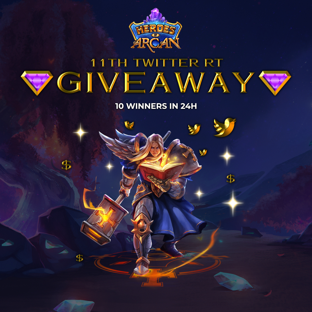 HeroesOfArcan's tweet image. 💎  11th Twitter RT #Giveaway 💎

🎺  The long awaited Times have come! 

💰 $500 to Win! 💰

Dear #Heroes 
⚔️ FOLLOW @HeroesOfArcan
⚔️ LIKE &amp;amp; RT this post 
⚔️ TAG 3 friends

🔥 10 WINNERS IN 24H 🔥

#Heroesofarcan #P2E #Wax #Play2Earn #Arcan #Crypto