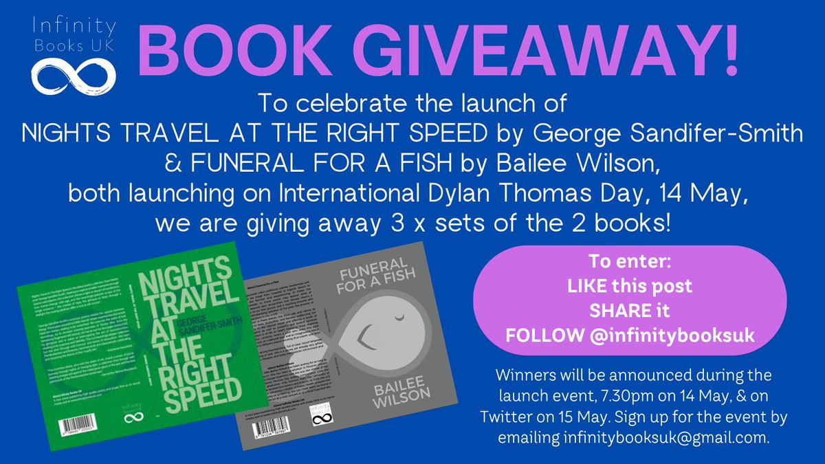 🎉We're having a #giveaway!

To celebrate the launch of 2 new books, we're gifting 3 sets of the pair to 3 lucky winners!☘️

It's a great chance to see what kinda poetry this new press is all about. Winners will be announced, 1st of all, at the launch>>> bit.ly/3vvizSS