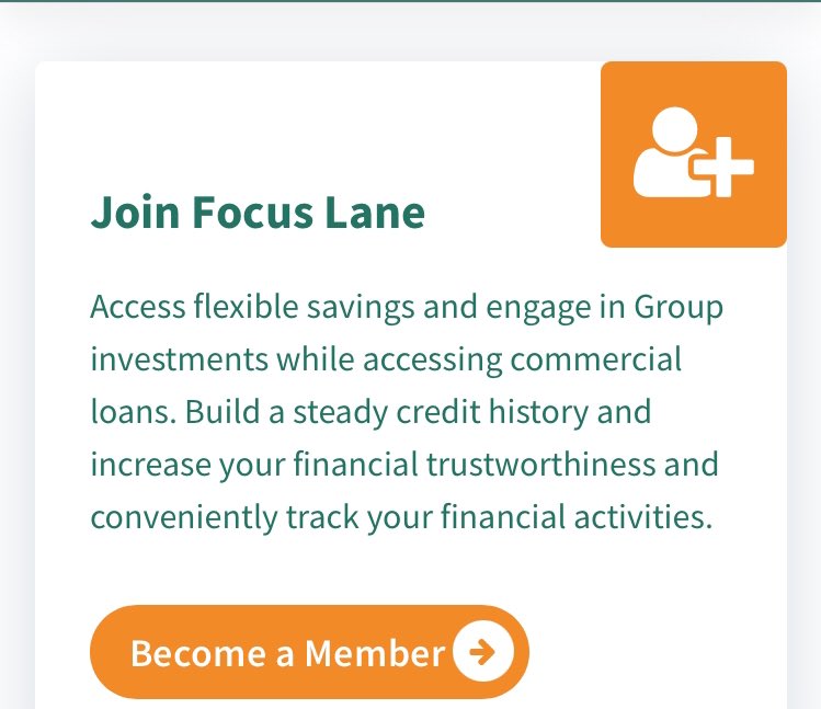 FocusLane_'s tweet photo. Follow link to join Focus Lane https://t.co/GkJk4gkXYo your number one youth oriented financial institution putting the principle of “building together” at the center of it’s operation. Our members are the bosses and owners if this entity.  #investingtogether #UnitingYoungPeople https://t.co/V2kDx3QhWf