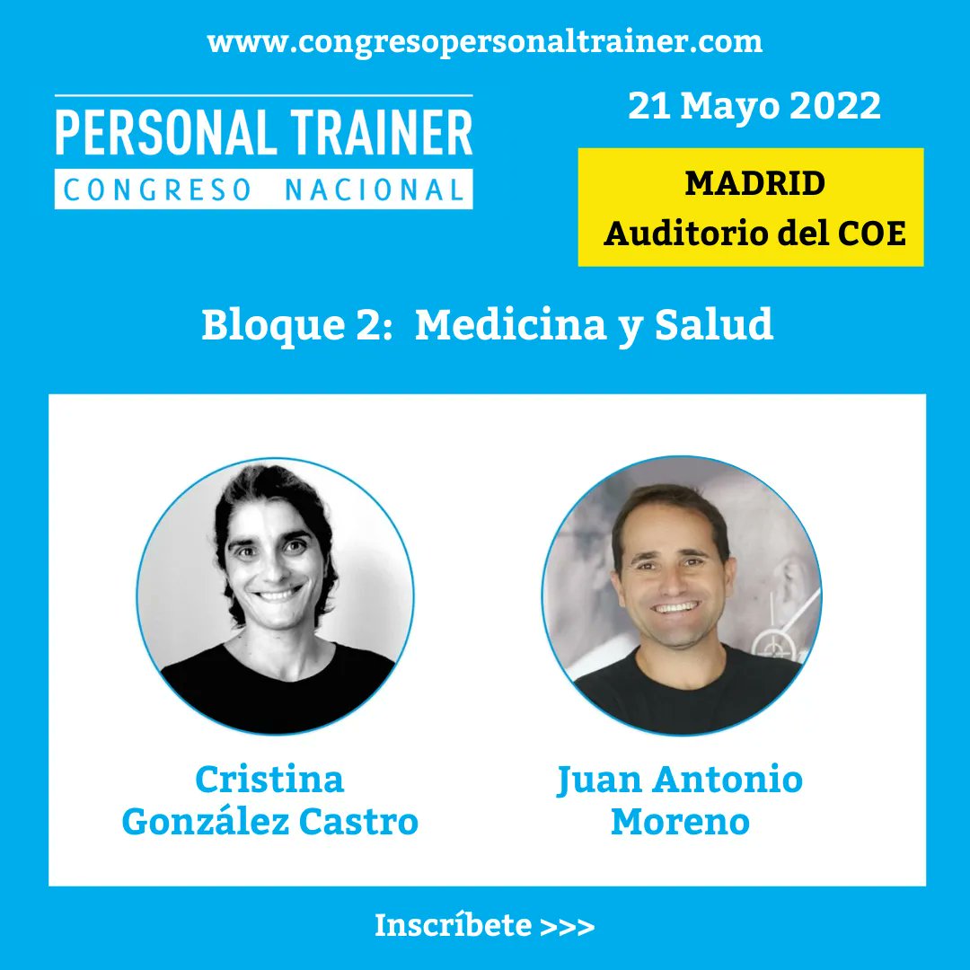 🎤Bloque 2: Medicina y Salud
🎓Cristina González Castro: Entrenamiento y Cáncer : recomendaciones basadas en la evidencia
🎓Dr. Juan Antonio Moreno: Motivación y entrenamiento personal: estrategias para el aumento del compromiso del practicante
👉👉 buff.ly/38vx7si