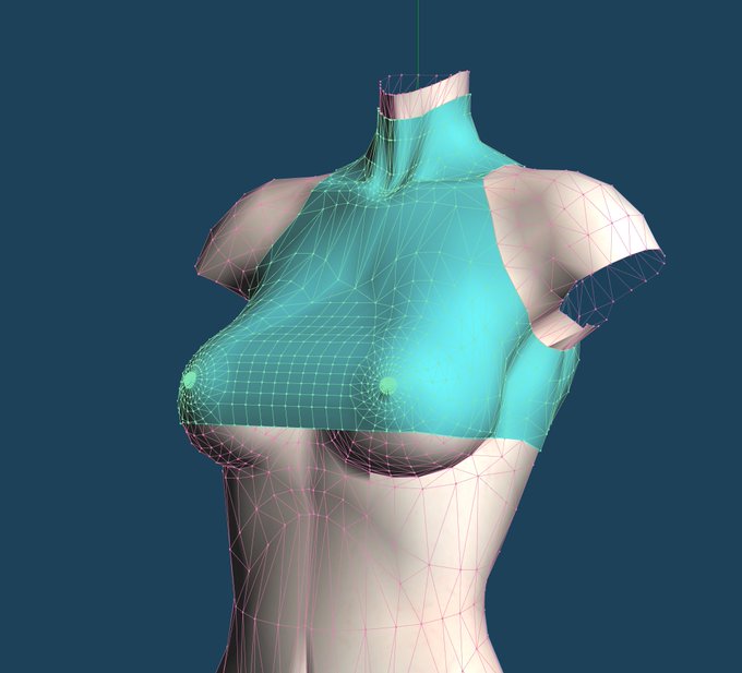 息抜きに下乳衣装作ってる 