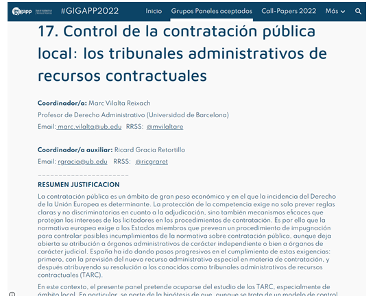 GIGAPP's tweet photo. 📌📢‼️ #lastcall #callpapers #GIGAPP2022 #ContratacionPublica“Control de la contratación pública local: Los tribunales administrativos de recursos contractuales” Coord. @mvilaltare @ricgraret @UniBarcelona [Quedan solo 5 días ¡Último días!] https://t.co/n3L79NiadJ https://t.co/a8gNyVBCt2