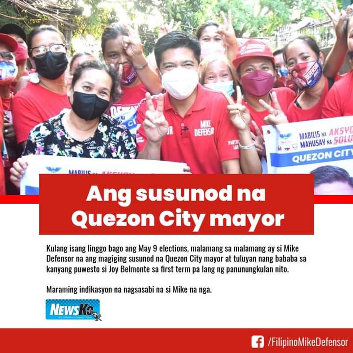 mike_defensorQC's tweet photo. Ang susunod na Quezon City mayor

Ang buong balita ng NewsKo:
https://t.co/Qt9Bsux48n

#mikedefensor
#mikedefensor2022
#4QCMayorMikeDefensor
#BabangonMuliangQC https://t.co/mvDhNsMeYr