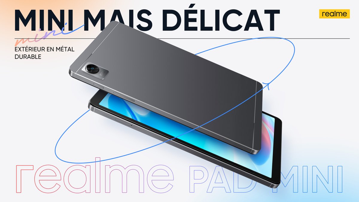 realme_France's tweet photo. Ridiculement léger. Sérieusement fin.
Le #realmePadMini réunit tout ce dont vous avez besoin dans un design incroyablement élégant et portable.
Assistez au lancement en livestream de #MiniIsMighty le 12 mai : https://t.co/sPeyTwWV9B https://t.co/3rKk6uKLKH