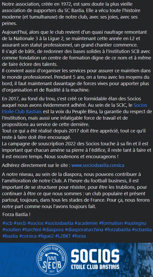 Turchini75's tweet photo. Nous soutenons l'action des Socios et vous encourageons à adhérer dès maintenant ⤵️
https://t.co/2xVEFJ2yXE

#scb #secb #socios #sociosbastia #academie #formation #sustegnu #diaspora #diasporaturchina #scbastia #L2BKT #Ligue2 #forza https://t.co/B2sYjmWgOk