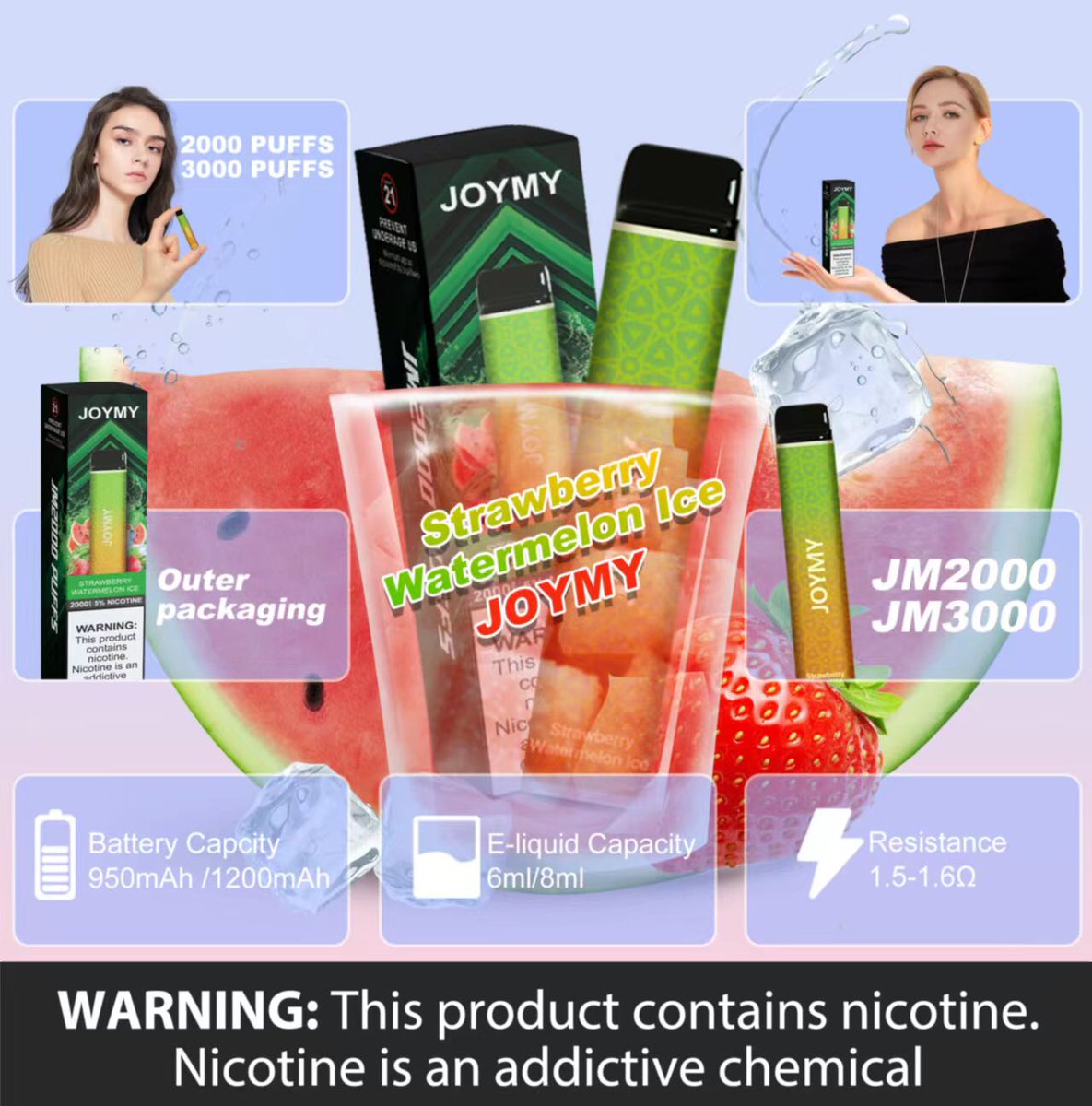 Liya63561310's tweet photo. How about strawberry& watermelon flavor for Tuesday! β€οΈβ€οΈ
Its Mesh coil brings high authentic taste and rich vaporβοΈβοΈβοΈβοΈ
WhatsApp:+49-17643909213
Email: joymytech.liya@gmail.com
#joymy #joymyvape #vape #vapeagent #vapeshop #vapewholesale #vapedistributors #vaperetail #vapeusa https://t.co/Ss9xaA7TCP