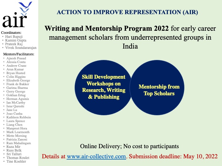 One week to go for applications to Writing and Mentorship Program 2022. 

Please share widely in your networks and encourage eligible participants to apply 
air-collective.com/about-the-prog…